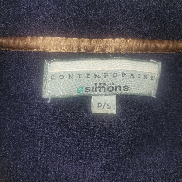 Contemporaine Navy Blue 100% Wool Cardigan S - Picture 7 of 7